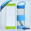 glass water bottle,slicone sleeve glass bottle,glassdring bottle
